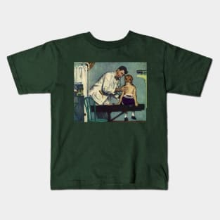 Vintage Science and Medicine, Pediatrician Doctor Treating a Patient Kids T-Shirt